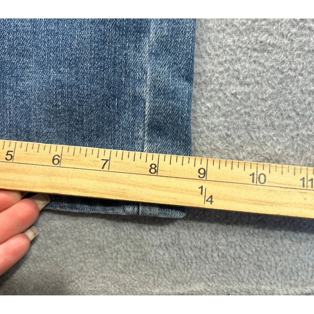 Judy BlueWide Leg Jeans Womens 0/24 HighRise Tummy Control Blue Denim Distressed
